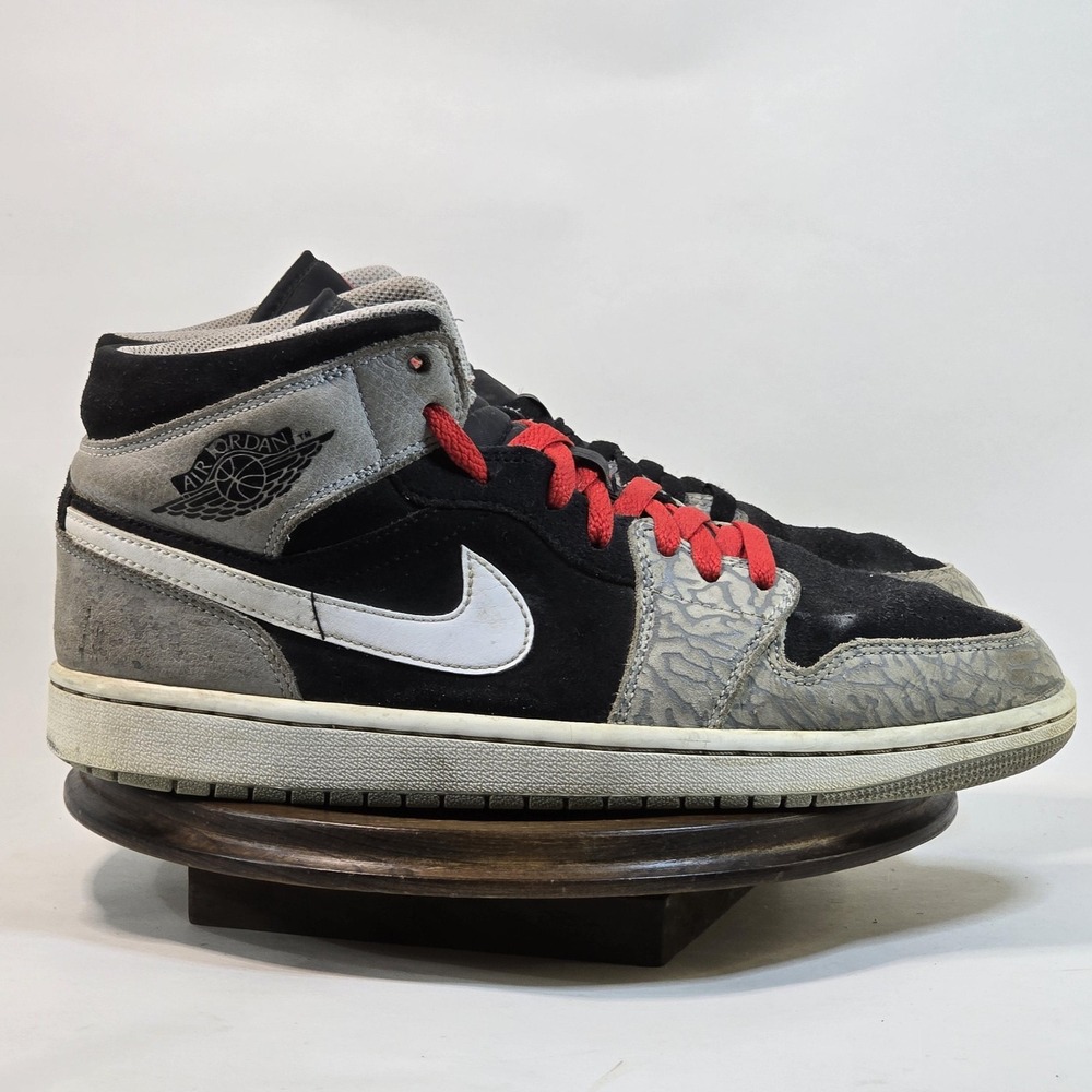 Air Jordan 1‎ Mid Shoes Mens Size 9 Cement Elephant Print DM1200-016